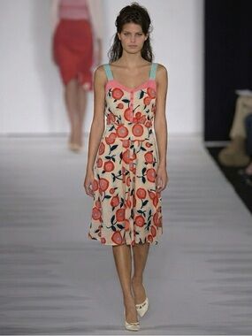 Marc Jacobs Floral Dress Size 6 Pink Blue Strappy Cottagecore Summer Sundress